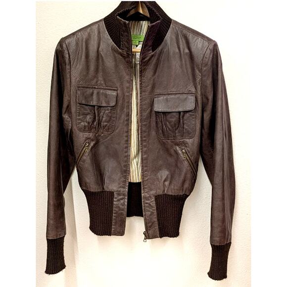 Brown Leather John Carlisle Leather Jacket - Picture 1 of 4
